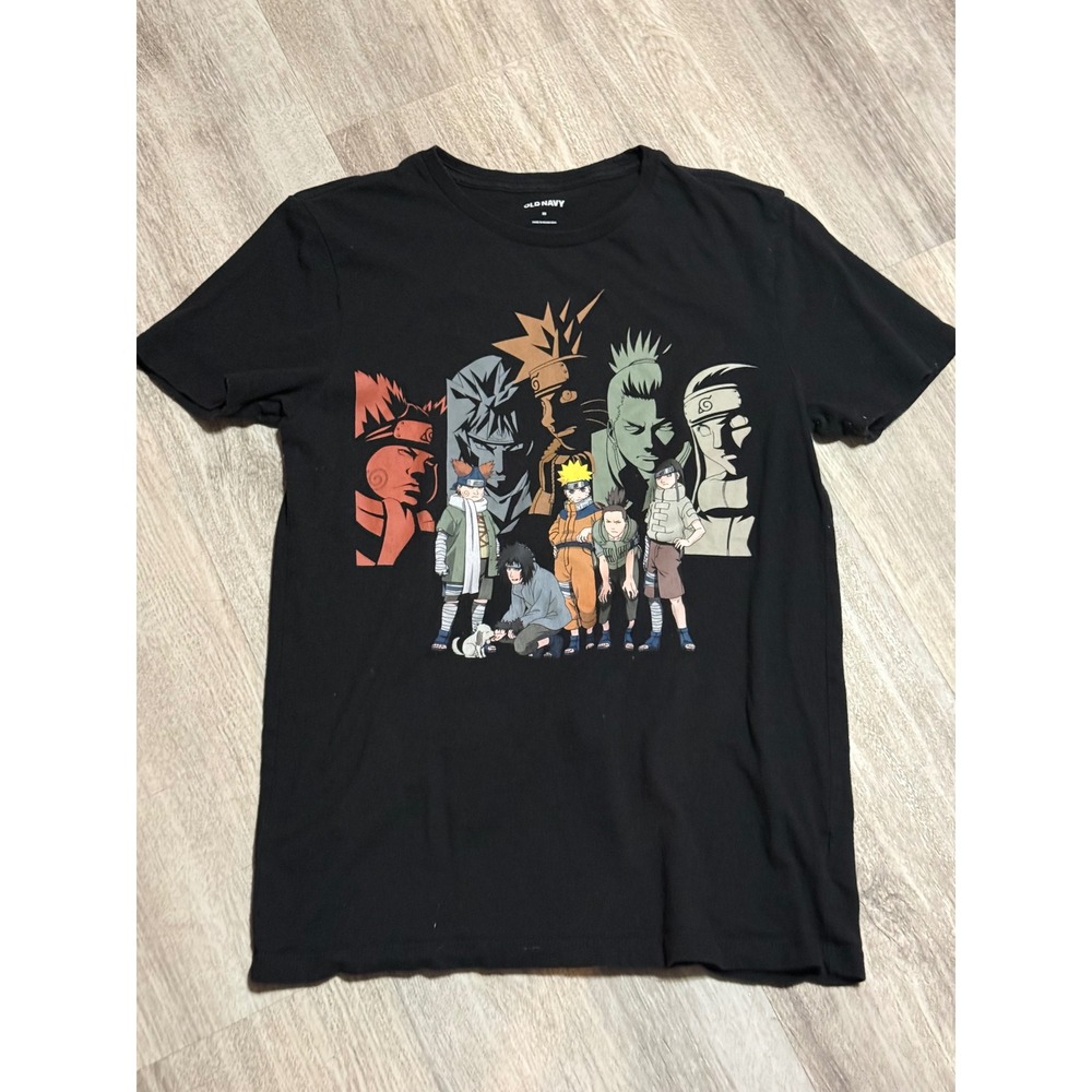 Old Navy Black Naruto Anime Graphic T Shirt Mens Size XS
